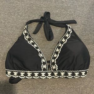 Black Halter Tie Bikini Top